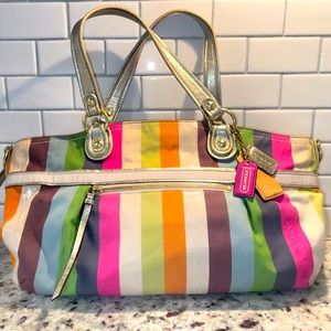 Vintage COACH Poppy Legacy Bag AND Wallet plus Key Chain *THREE ITEMS!!*